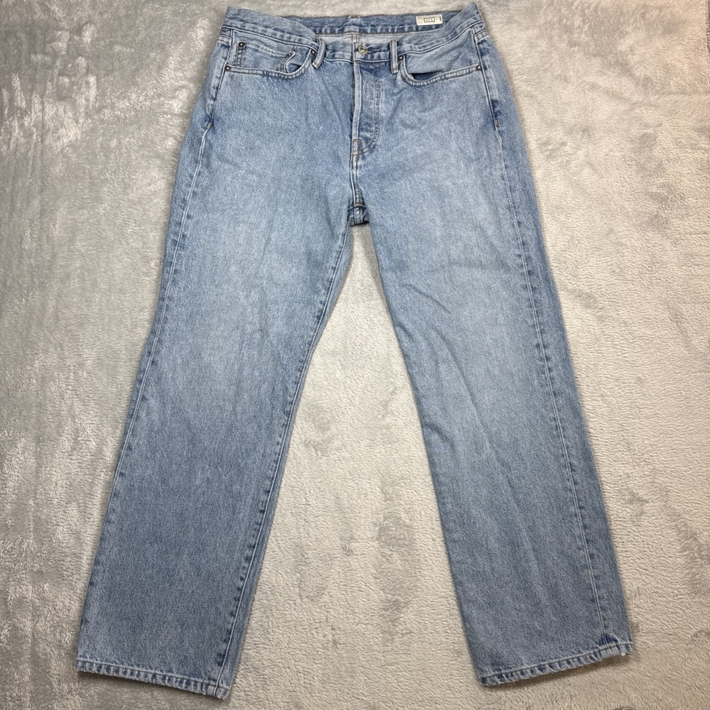 Ayr The Slacker Jeans Men 33X30 (Fits 35X30) Blue Straight Button Fly Relaxed